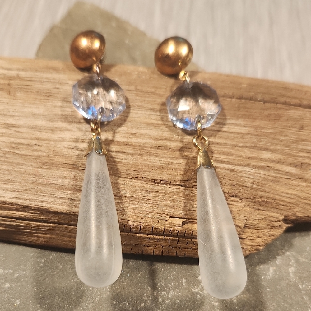 Vintage Pierced Earrings.  Pale Blue And Gorgeous!